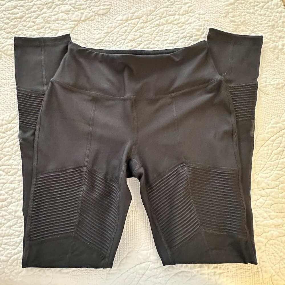 NWOT Central Park Sport Black Full Length Active Leggings Women's Small S Mesh